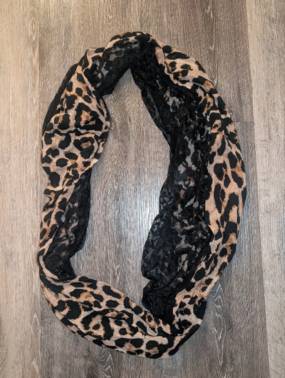 Black Lace Leopard Infinity Scarf